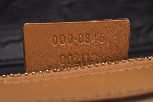 Authentic GUCCI Sherry Line Hand Bag GG Canvas Leather Brown Junk K9494