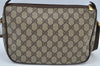 Authentic GUCCI Web Sherry Line Shoulder Cross Bag GG PVC Leather Brown K9500