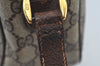 Authentic GUCCI Web Sherry Line Shoulder Cross Bag GG PVC Leather Brown K9500
