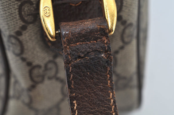 Authentic GUCCI Web Sherry Line Shoulder Cross Bag GG PVC Leather Brown K9500