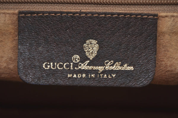Authentic GUCCI Web Sherry Line Shoulder Cross Bag GG PVC Leather Brown K9500