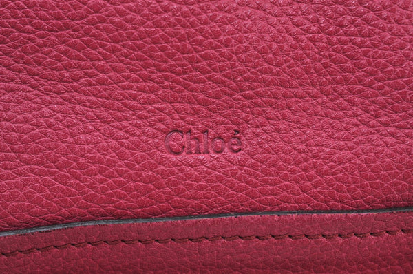 Authentic Chloe Paraty Large 2Way Shoulder Tote Bag Leather Pink K9501