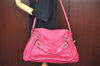 Authentic Chloe Paraty Large 2Way Shoulder Tote Bag Leather Pink K9501