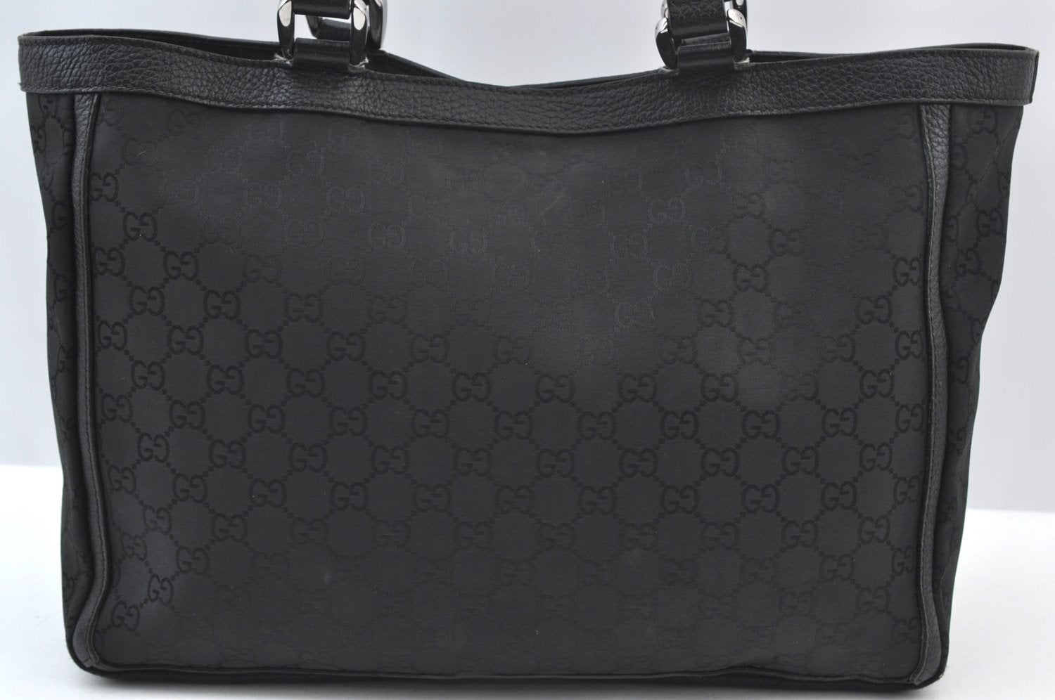 Authentic GUCCI GG Abbey Shoulder Tote Bag Nylon 268639 Black K9506