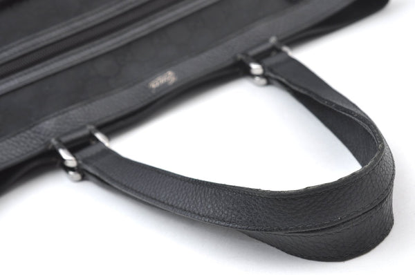 Authentic GUCCI GG Abbey Shoulder Tote Bag Nylon 268639 Black K9506