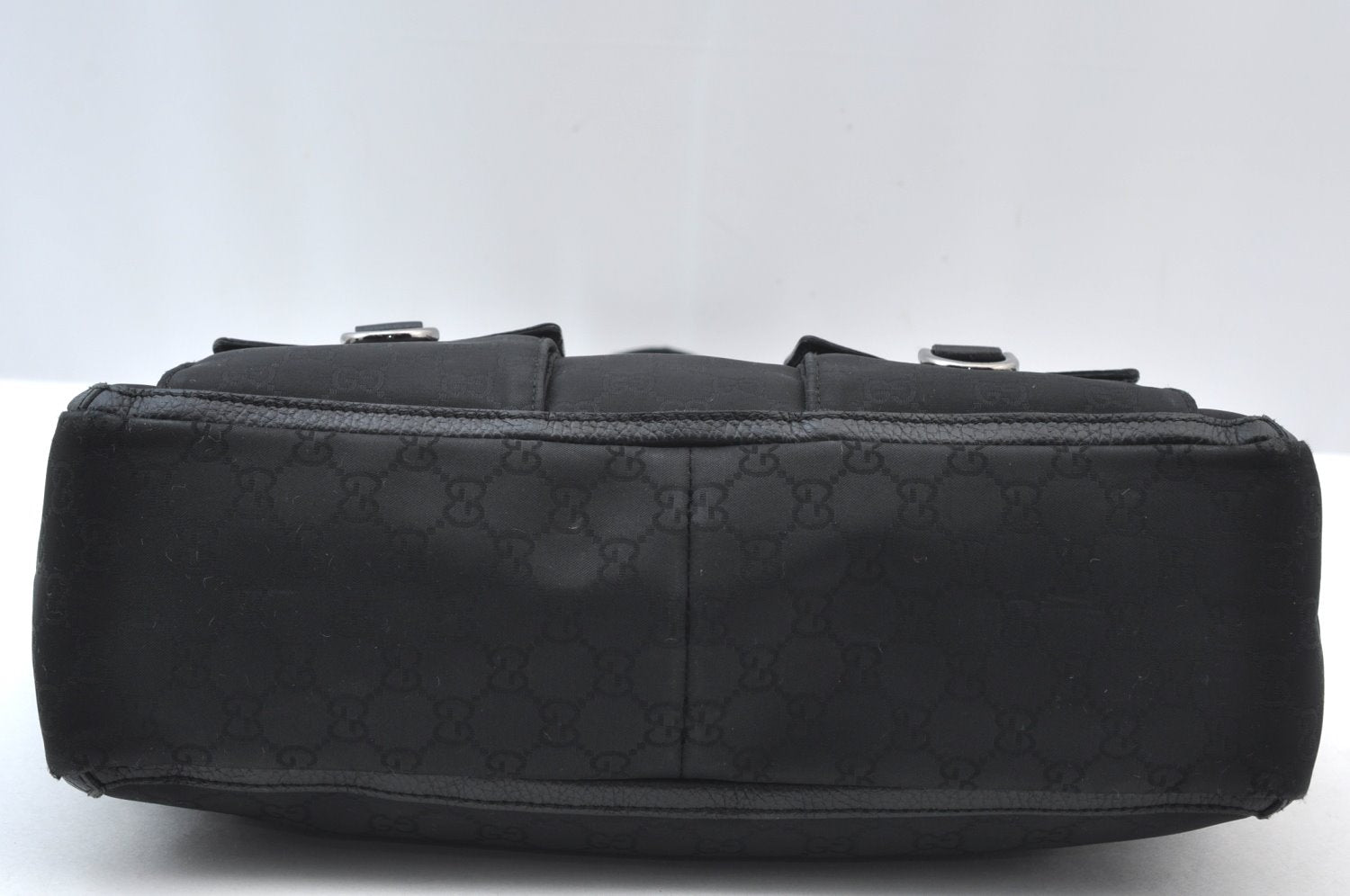 Authentic GUCCI GG Abbey Shoulder Tote Bag Nylon 268639 Black K9506