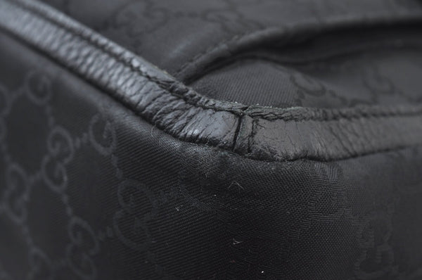 Authentic GUCCI GG Abbey Shoulder Tote Bag Nylon 268639 Black K9506