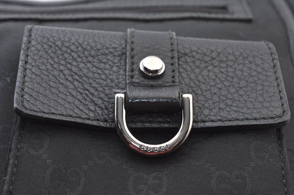 Authentic GUCCI GG Abbey Shoulder Tote Bag Nylon 268639 Black K9506