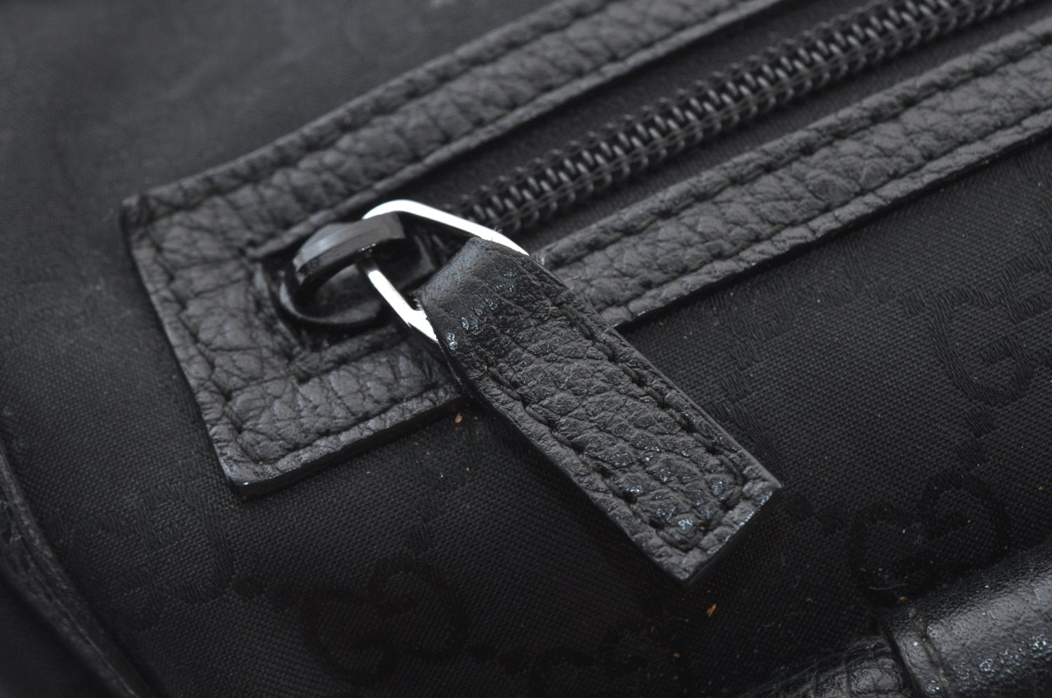 Authentic GUCCI GG Abbey Shoulder Tote Bag Nylon 268639 Black K9506