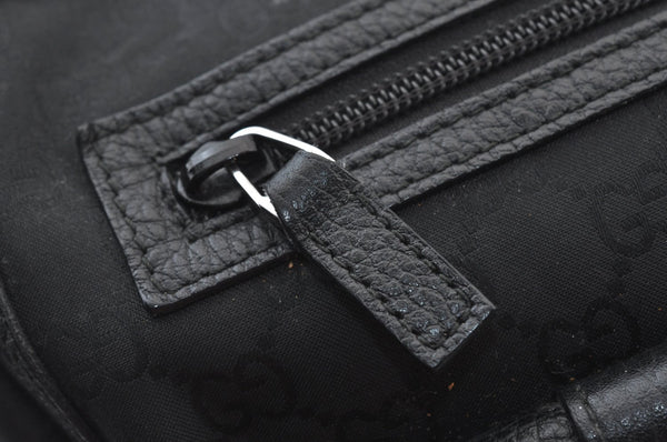 Authentic GUCCI GG Abbey Shoulder Tote Bag Nylon 268639 Black K9506