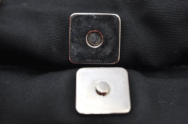 Authentic GUCCI GG Abbey Shoulder Tote Bag Nylon 268639 Black K9506