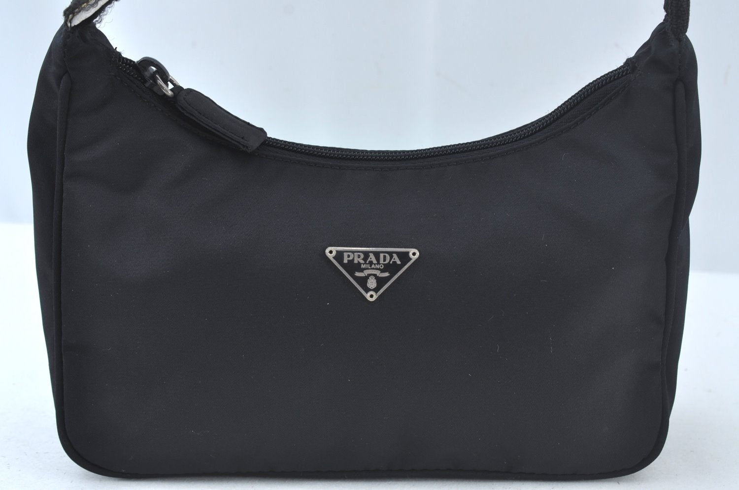 Authentic PRADA Nylon Tessuto Hand Bag Pouch Purse Black K9508