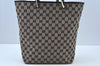 Authentic GUCCI Vintage Shoulder Tote Bag GG Canvas Leather Black K9514
