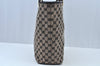 Authentic GUCCI Vintage Shoulder Tote Bag GG Canvas Leather Black K9514