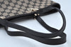 Authentic GUCCI Vintage Shoulder Tote Bag GG Canvas Leather Black K9514