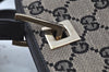 Authentic GUCCI Vintage Shoulder Tote Bag GG Canvas Leather Black K9514
