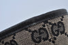 Authentic GUCCI Vintage Shoulder Tote Bag GG Canvas Leather Black K9514