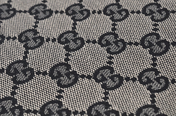 Authentic GUCCI Vintage Shoulder Tote Bag GG Canvas Leather Black K9514