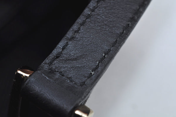 Authentic GUCCI Vintage Shoulder Tote Bag GG Canvas Leather Black K9514