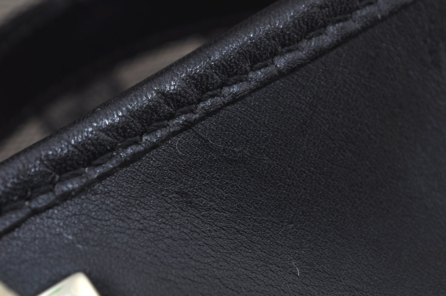 Authentic GUCCI Vintage Shoulder Tote Bag GG Canvas Leather Black K9514