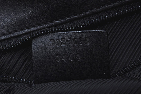 Authentic GUCCI Vintage Shoulder Tote Bag GG Canvas Leather Black K9514