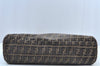 Authentic FENDI Zucca Shoulder Tote Bag Velour leather Brown K9518