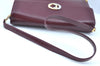 Authentic Christian Dior Shoulder Cross Body Bag Leather Bordeaux Red CD K9519