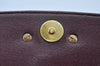 Authentic Christian Dior Shoulder Cross Body Bag Leather Bordeaux Red CD K9519