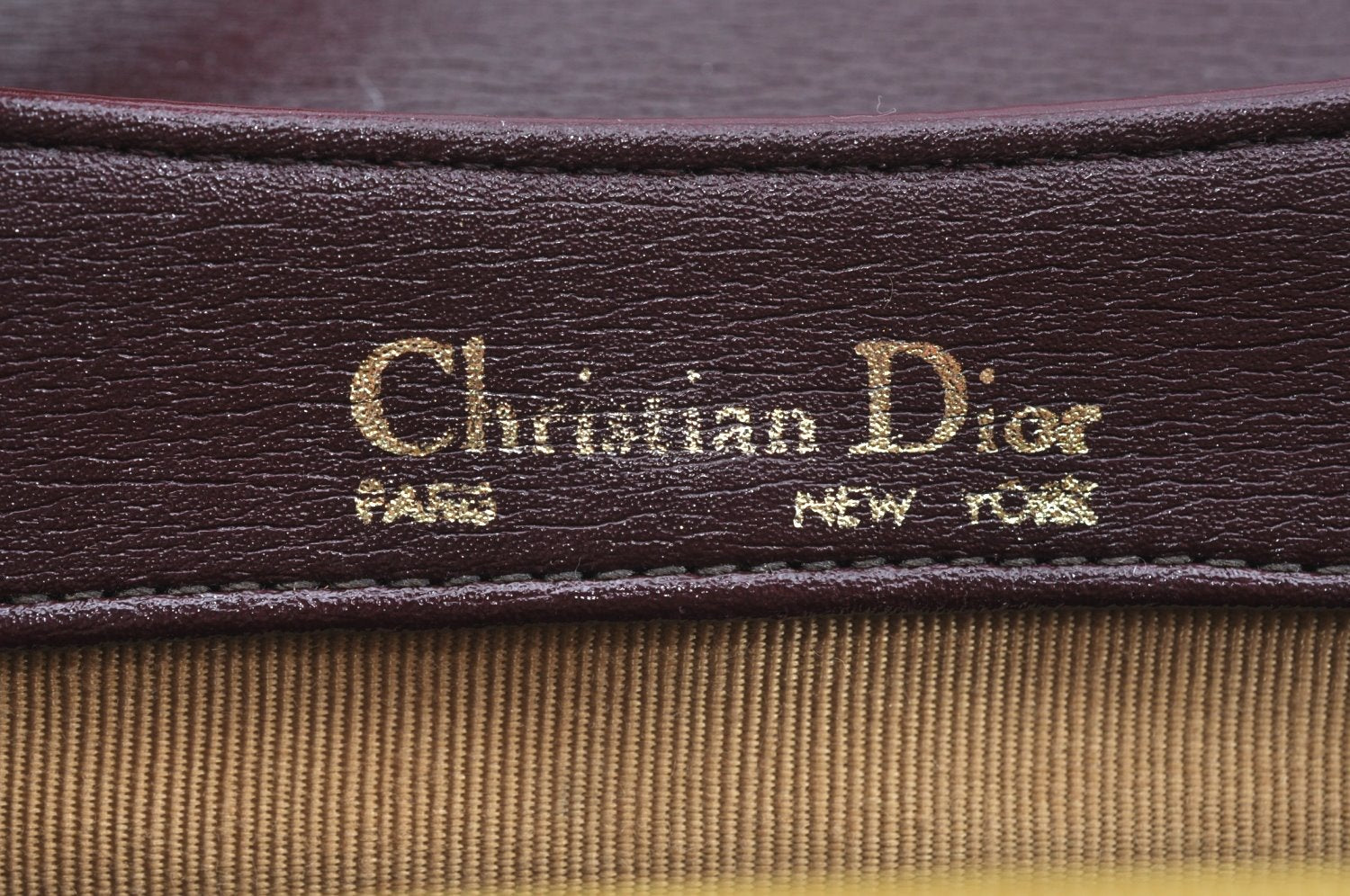 Authentic Christian Dior Shoulder Cross Body Bag Leather Bordeaux Red CD K9519