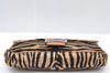 Authentic FENDI Mamma Baguette Shoulder Bag Unborn Calf Leather Brown Junk K9523