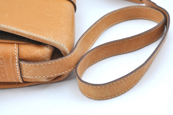 Authentic GUCCI Shoulder Cross Body Bag GG Canvas Leather Brown K9529