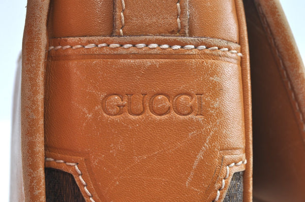 Authentic GUCCI Shoulder Cross Body Bag GG Canvas Leather Brown K9529