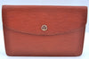 Authentic Louis Vuitton Epi Montaigne 23 Clutch Hand Bag Brown M52663 LV K9531