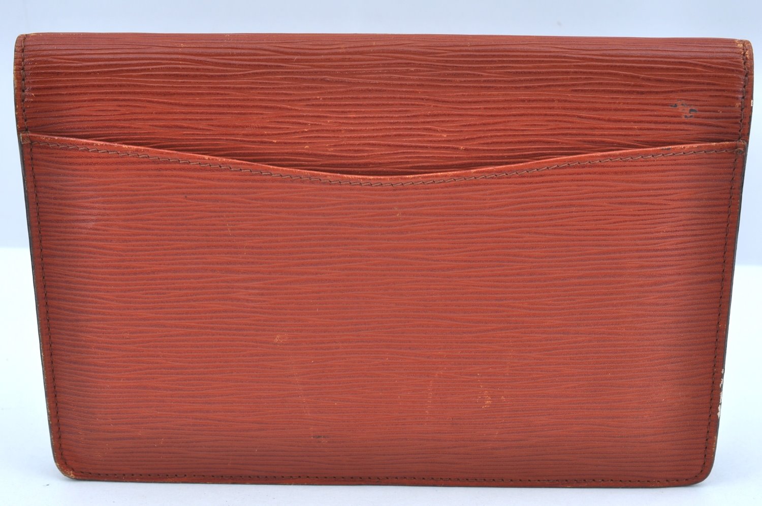 Authentic Louis Vuitton Epi Montaigne 23 Clutch Hand Bag Brown M52663 LV K9531