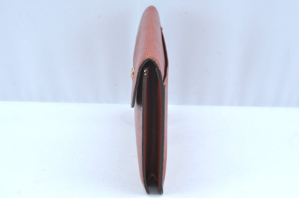 Authentic Louis Vuitton Epi Montaigne 23 Clutch Hand Bag Brown M52663 LV K9531