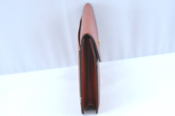 Authentic Louis Vuitton Epi Montaigne 23 Clutch Hand Bag Brown M52663 LV K9531