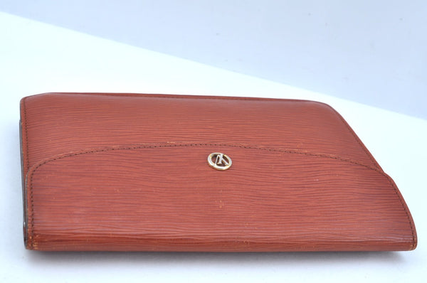 Authentic Louis Vuitton Epi Montaigne 23 Clutch Hand Bag Brown M52663 LV K9531