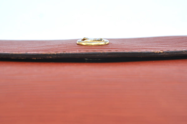 Authentic Louis Vuitton Epi Montaigne 23 Clutch Hand Bag Brown M52663 LV K9531