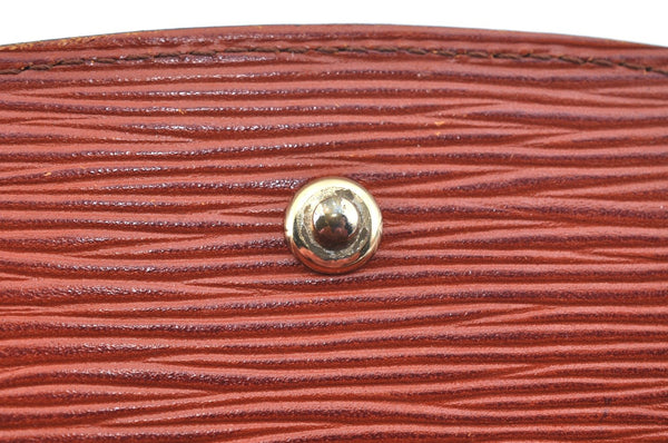 Authentic Louis Vuitton Epi Montaigne 23 Clutch Hand Bag Brown M52663 LV K9531