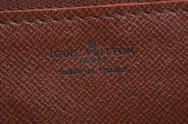 Authentic Louis Vuitton Epi Montaigne 23 Clutch Hand Bag Brown M52663 LV K9531