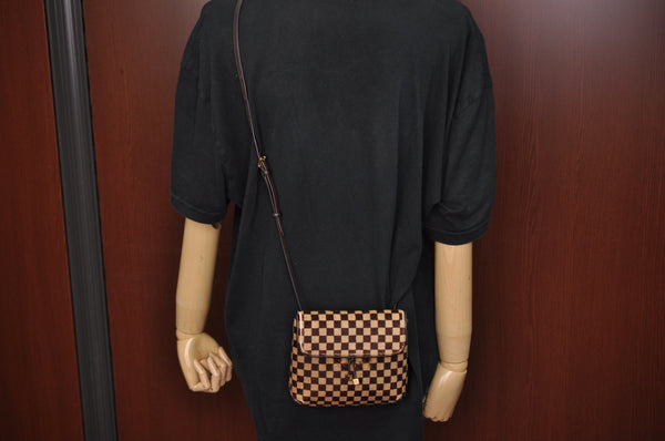 Authentic Louis Vuitton Damier Sauvage Gazelle M92130 Shoulder Cross Bag K9532
