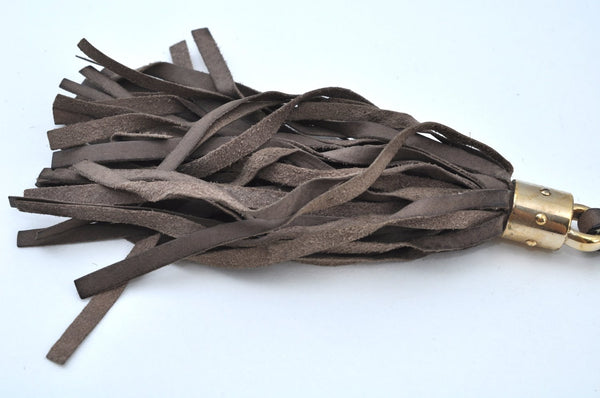 Authentic GUCCI SOHO Tassel Shoulder Tote Bag Chain Leather 303982 Brown K9535