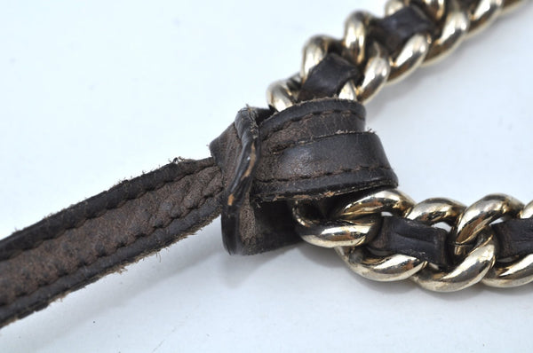 Authentic GUCCI SOHO Tassel Shoulder Tote Bag Chain Leather 303982 Brown K9535