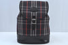 Authentic BURBERRY Vintage Nova Check Canvas Backpack Nevy Blue K9537