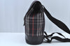 Authentic BURBERRY Vintage Nova Check Canvas Backpack Nevy Blue K9537