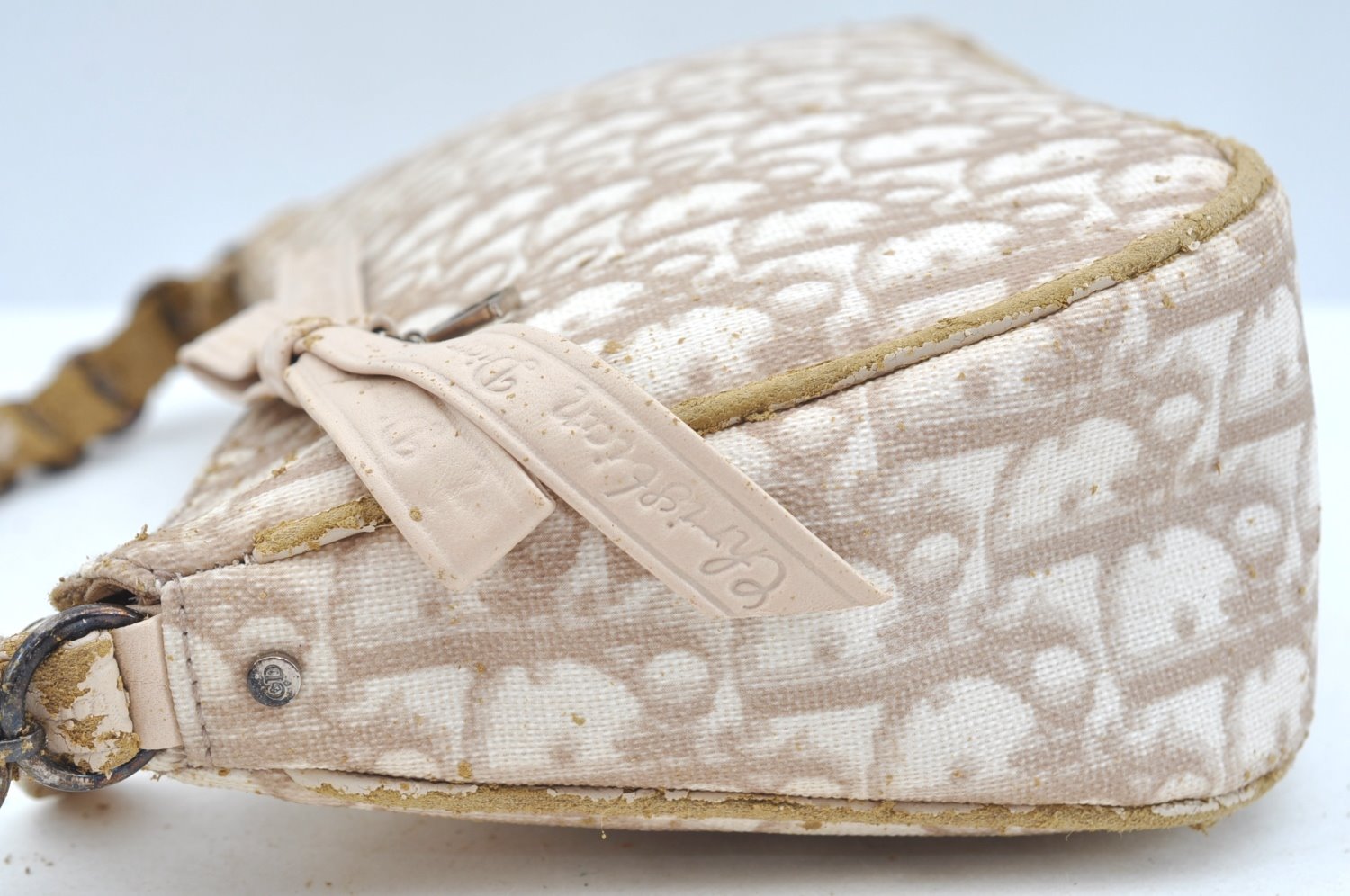 Authentic Christian Dior Trotter Romantic Hand Bag Purse PVC Leather Junk K9541
