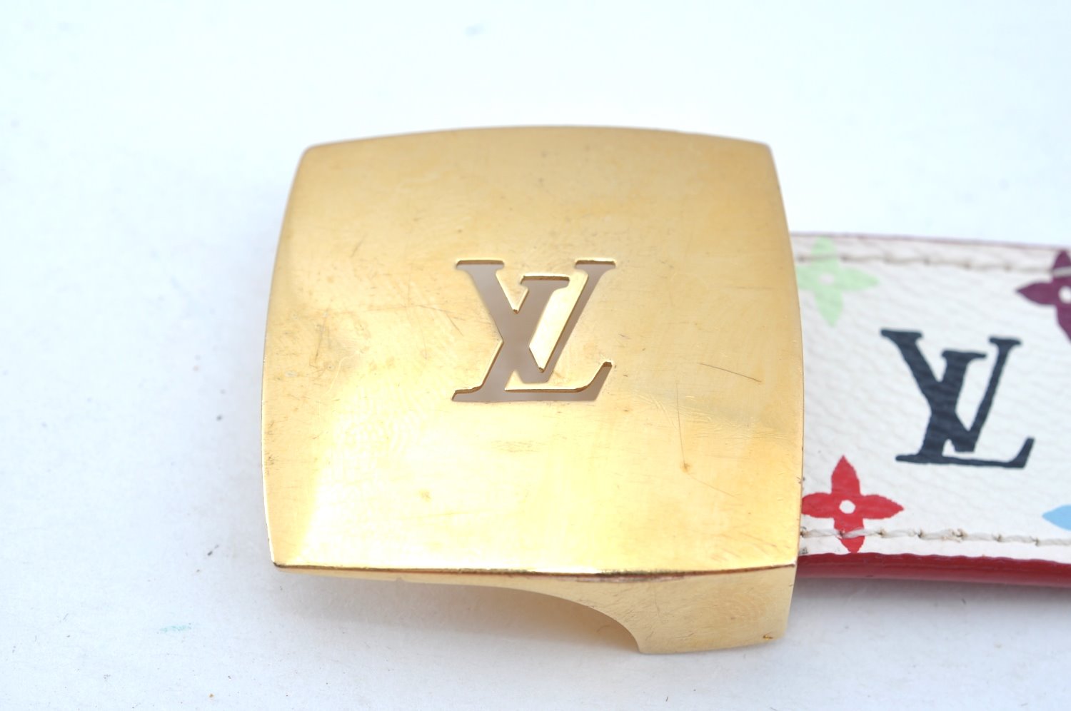 Louis Vuitton Monogram Multicolor Ceinture Belt White 90cm 35.4