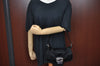 Authentic FENDI Mamma Baguette Shoulder Hand Bag Jersey Leather Black K9543