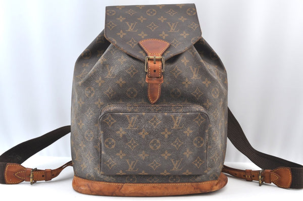 Authentic Louis Vuitton Monogram Montsouris GM Backpack M51135 LV K9544