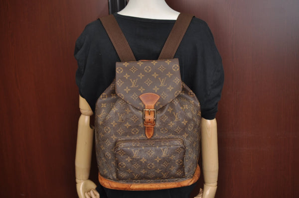 Authentic Louis Vuitton Monogram Montsouris GM Backpack M51135 LV K9544